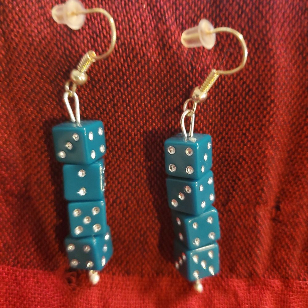 Green Dice Earrings